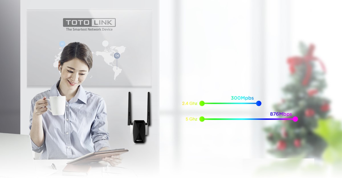 Bộ Mở Rộng Sóng wifi Totolink EX1200T chuẩn AC1200 